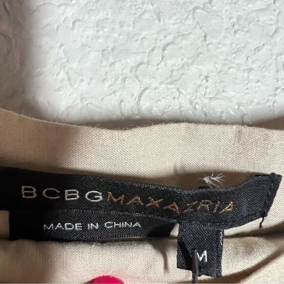 BCBGMaxAzria Tan Floral Button Tie Waist A-Line Skirt Womens Size Medium - Picture 5 of 8